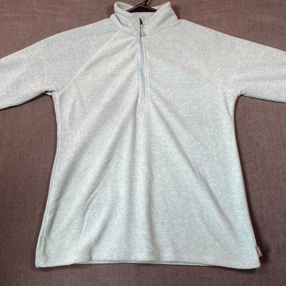 Eddie Bauer Light Blue Half-Zip Pullover Fleece Sweatshirt Casual Womens Size S - Picture 1 of 10